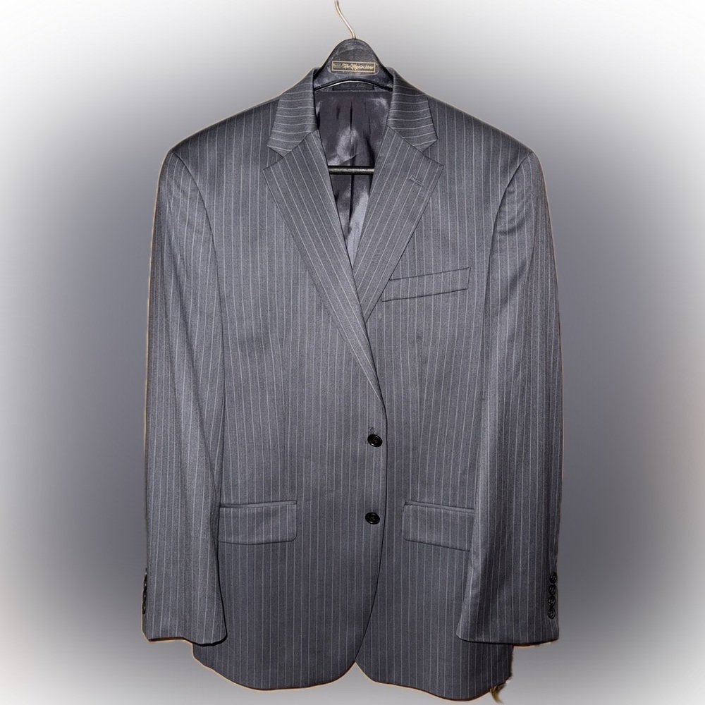 Lauren Ralph Lauren Grey Pinstripe Sport Coat Blazer Suit Jacket